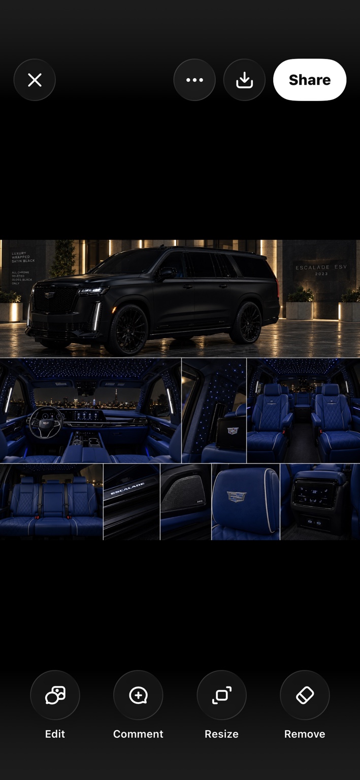 VIP Blue Leather Escalade ESV